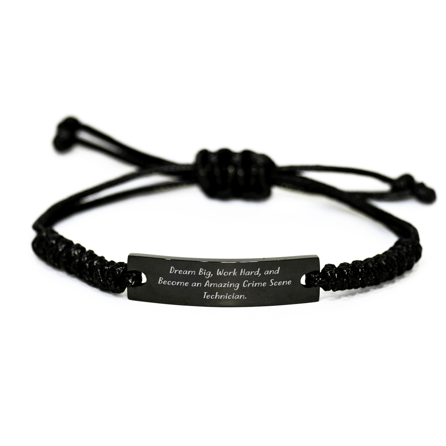 Inspirational Crime Scene Technician Gifts - 'Dream Big, Work Hard' Rope Bracelet for Men and Women, Adjustable Graduation Unique Gifts from Family to Friends - The Buy Boom