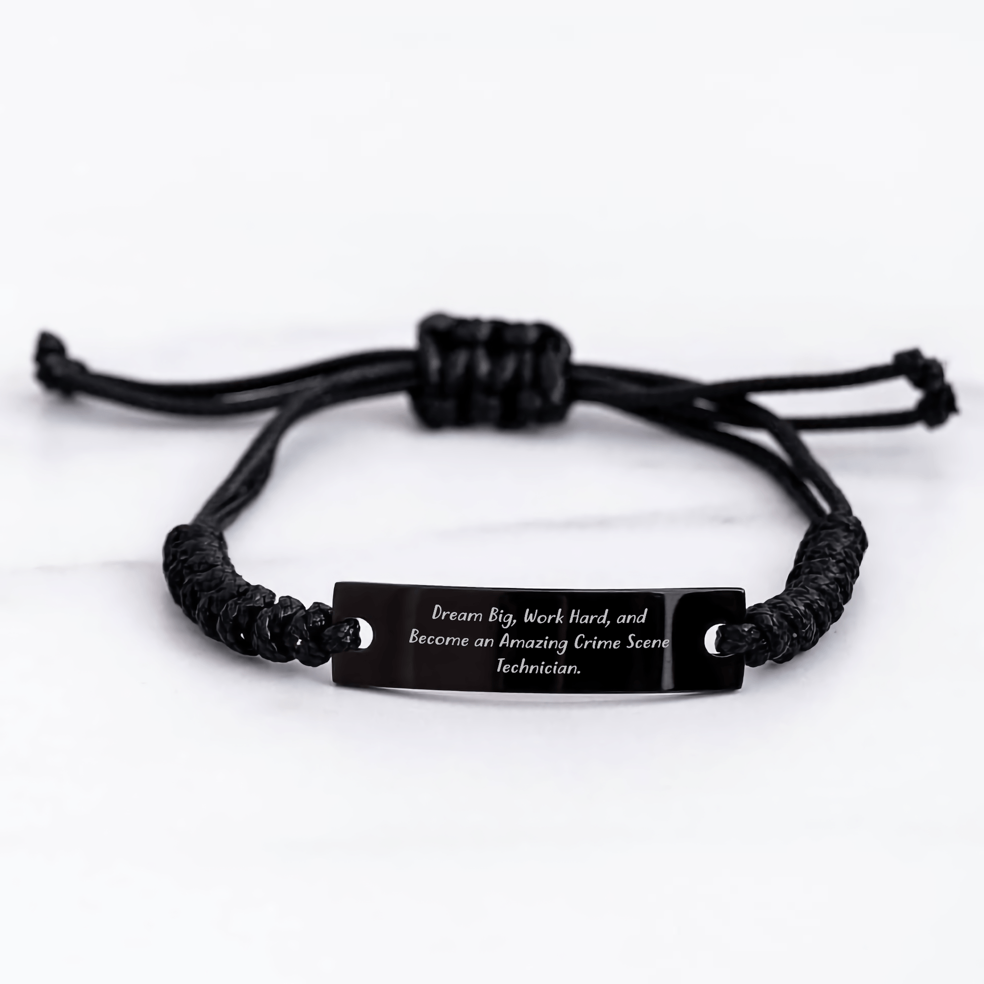 Inspirational Crime Scene Technician Gifts - 'Dream Big, Work Hard' Rope Bracelet for Men and Women, Adjustable Graduation Unique Gifts from Family to Friends - The Buy Boom