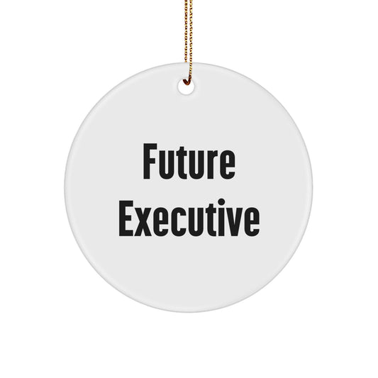 Inspirational Executive Future Christmas Unique Gifts from Friends, Fun Circle Ornament for Executive Men, Motivational Leadership Quote - White Circle Shaped - The Buy Boom