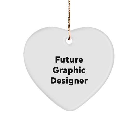 Inspirational Gifts for Future Graphic Designers - Funny Heart Ornament for Christmas, 'Future Graphic Designer' Quote, Gifts from Family - The Buy Boom