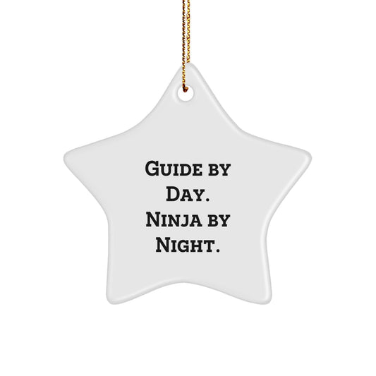 Inspirational Guide Gifts: Guide By Day, Ninja By Night. Star Ornament, Funny Christmas Unique Gifts from Friends to Family - The Buy Boom