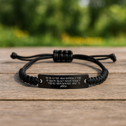 Inspirational Judge Gifts from Men - Black Rope Bracelet with Quotable Rope - Unique Christmas Memorable Presents for Judge - The Buy Boom