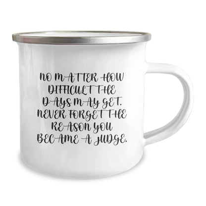 Inspirational Judge Gifts from Men, Unique Christmas Unique Gifts for Judge, Funny Camping Mug with Never Forget The Reason You Became A Judge Quote - The Buy Boom