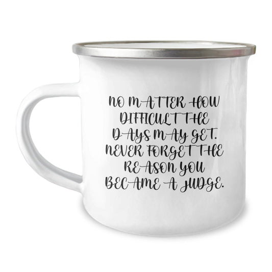 Inspirational Judge Gifts from Men, Unique Christmas Unique Gifts for Judge, Funny Camping Mug with Never Forget The Reason You Became A Judge Quote - The Buy Boom