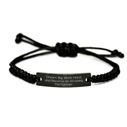 Inspirational Performer Rope Bracelet Gift for Graduation 'Dream Big, Work Hard, And Become An Amazing Performer.' from Friends to Men - The Buy Boom