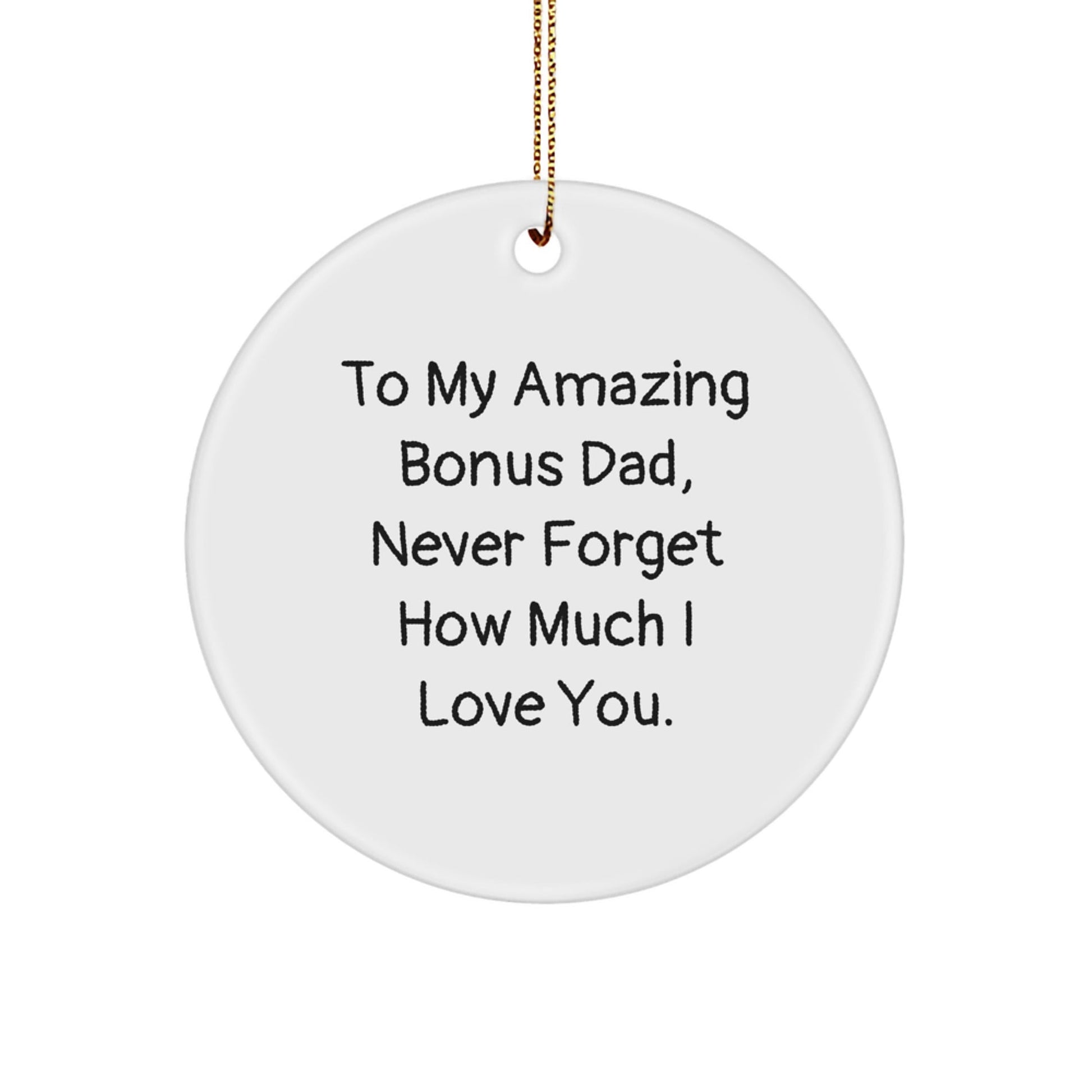 Inspirational Quote Bonus Dad Circle Ornament, Gifts from Family to Bonus Dad, Unique Christmas Unique Gifts for Him - The Buy Boom