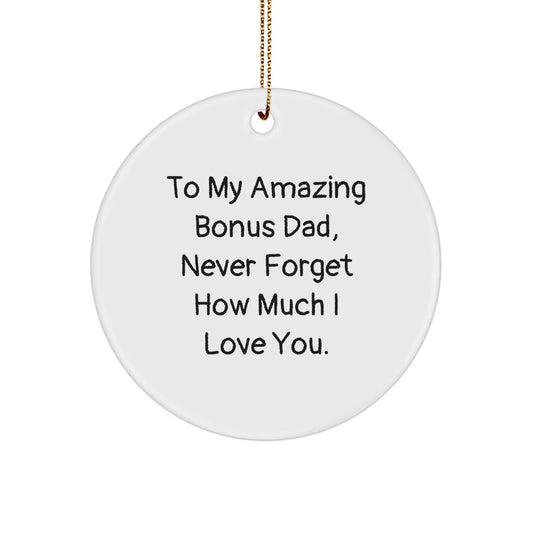 Inspirational Quote Bonus Dad Circle Ornament, Gifts from Family to Bonus Dad, Unique Christmas Unique Gifts for Him - The Buy Boom