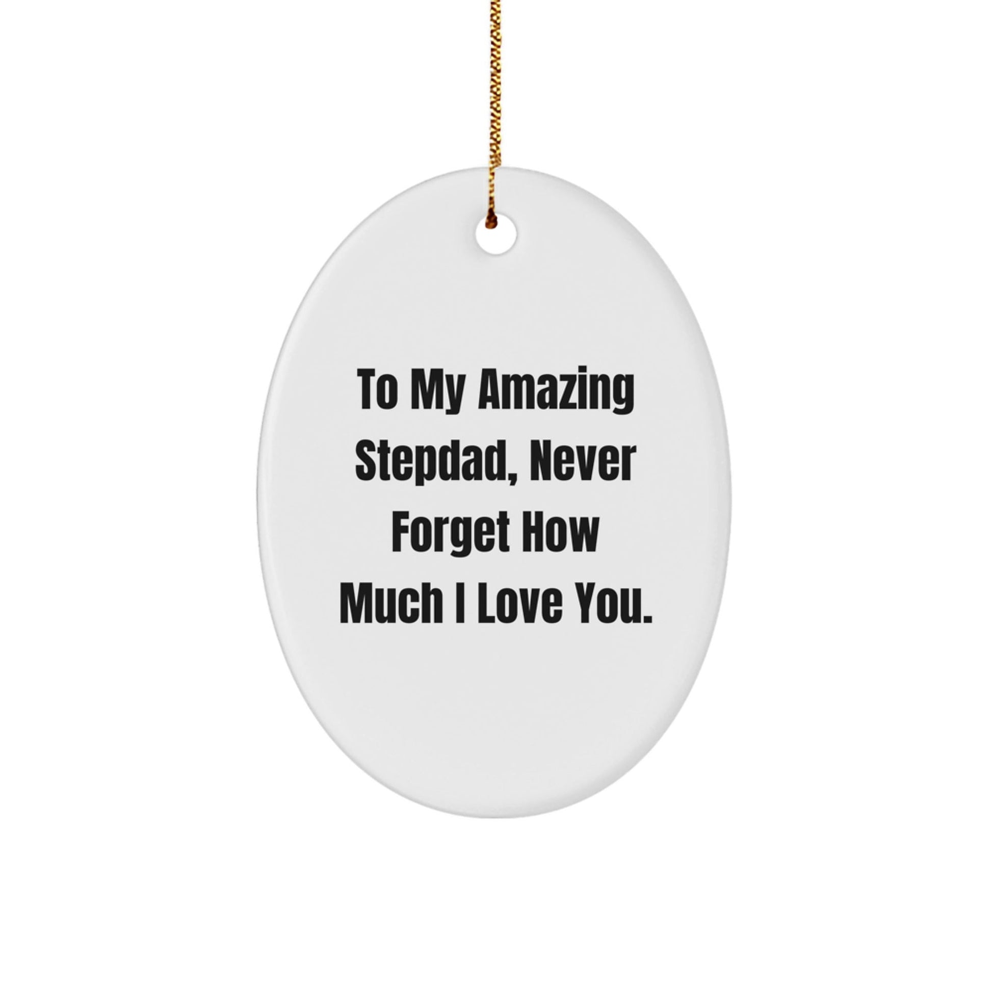 Inspirational Stepdad Gifts, To My Amazing Stepdad, Never Forget How Much I Love You., Oval Ornament, Christmas Unique - The Buy Boom