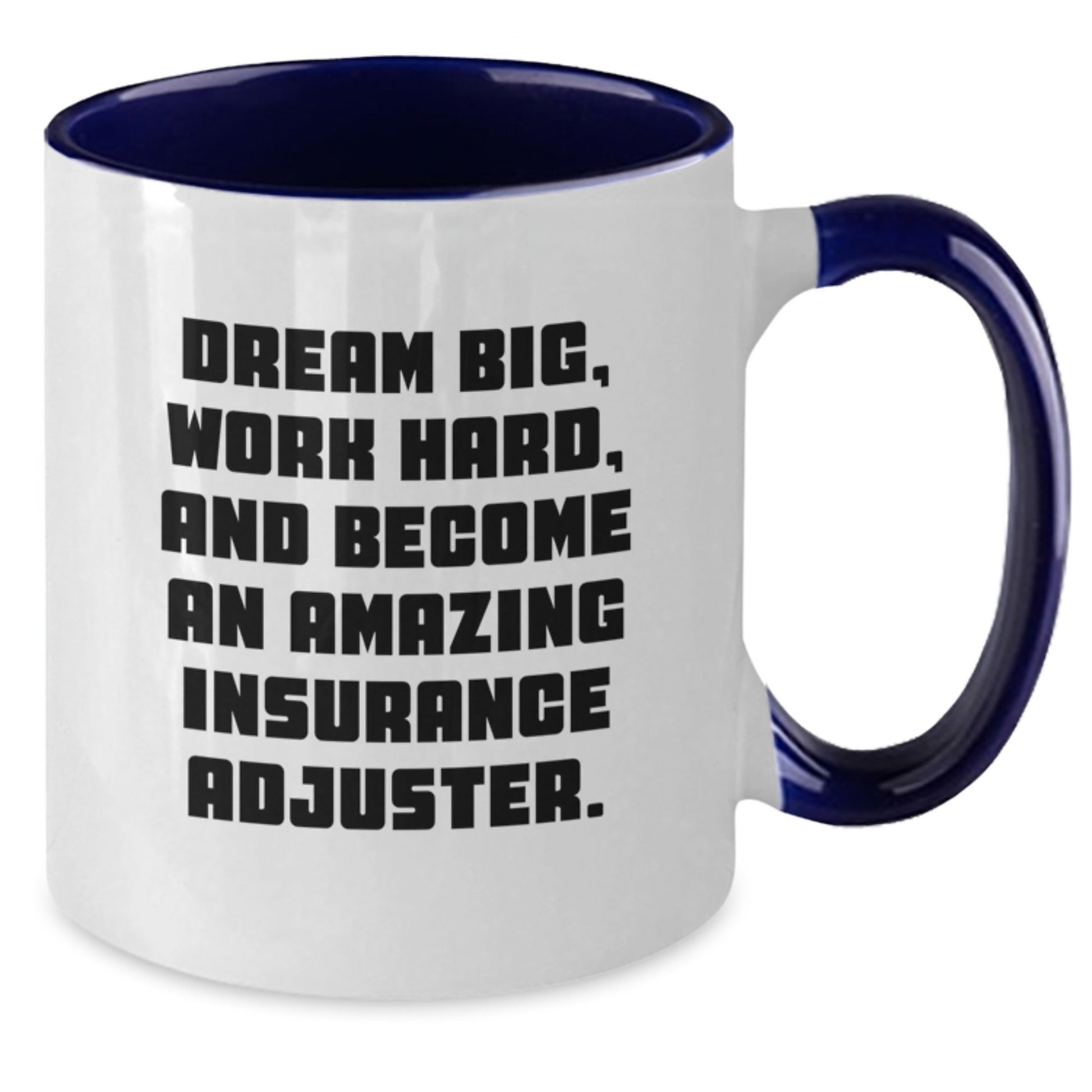 Inspiring Gifts from Friends for Insurance Adjusters - 'Dream Big, Work Hard' Two Tone Coffee Mug, Black and White Christmas Unique Gift - The Buy Boom