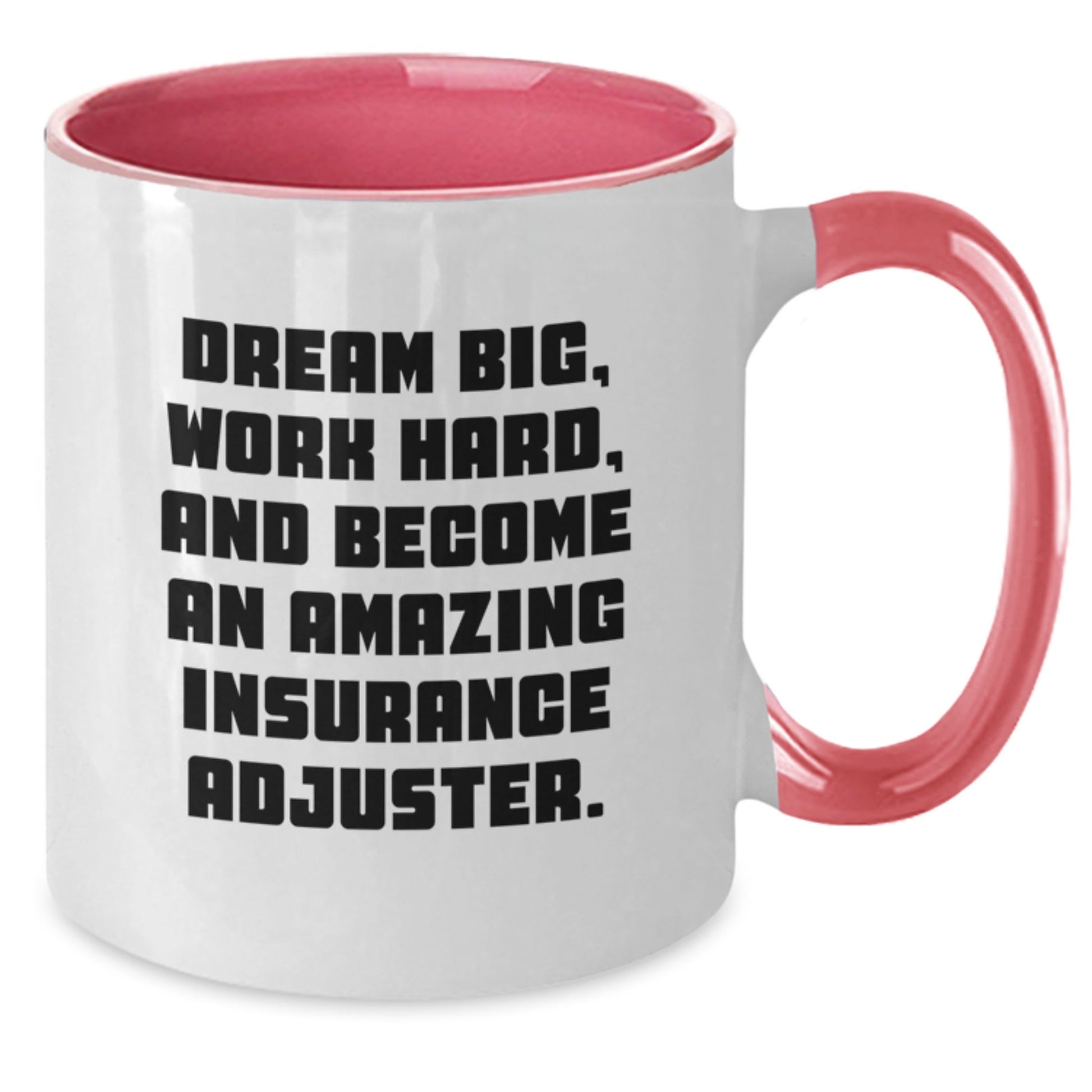 Inspiring Gifts from Friends for Insurance Adjusters - 'Dream Big, Work Hard' Two Tone Coffee Mug, Black and White Christmas Unique Gift - The Buy Boom