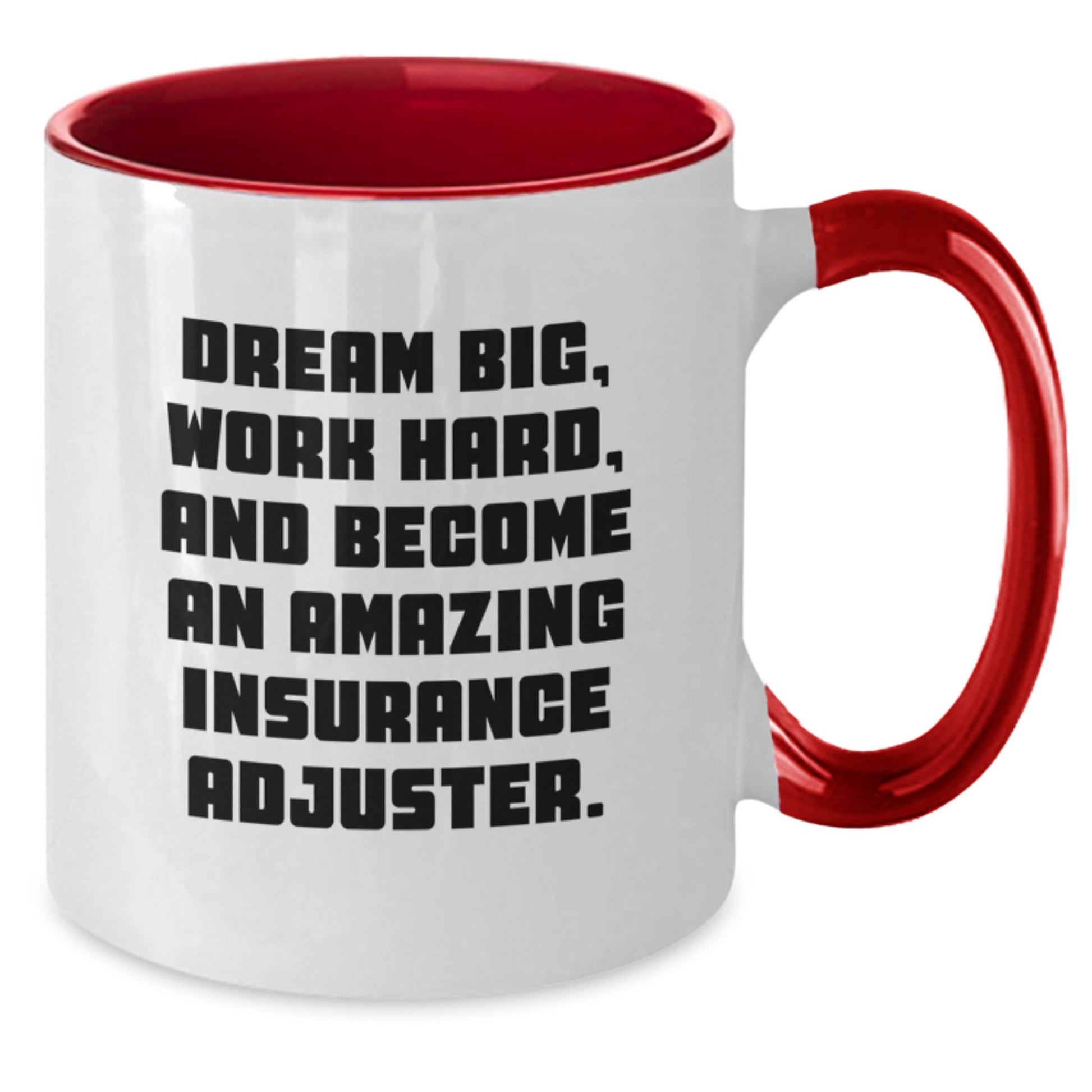 Inspiring Gifts from Friends for Insurance Adjusters - 'Dream Big, Work Hard' Two Tone Coffee Mug, Black and White Christmas Unique Gift - The Buy Boom