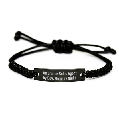 Insurance Sales Agent Gifts from Men - Funny Rope Bracelet for Insurance Sales Agent By Day. Ninja By Night. - Father's Day Unique Gifts - The Buy Boom