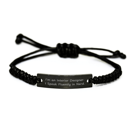 Interior Designer Rope Bracelet, Funny Quote 'I'm An Interior Designer. I Speak Fluently In genius.' Gifts from Friends to Interior Designer Graduation Unique Gifts - The Buy Boom