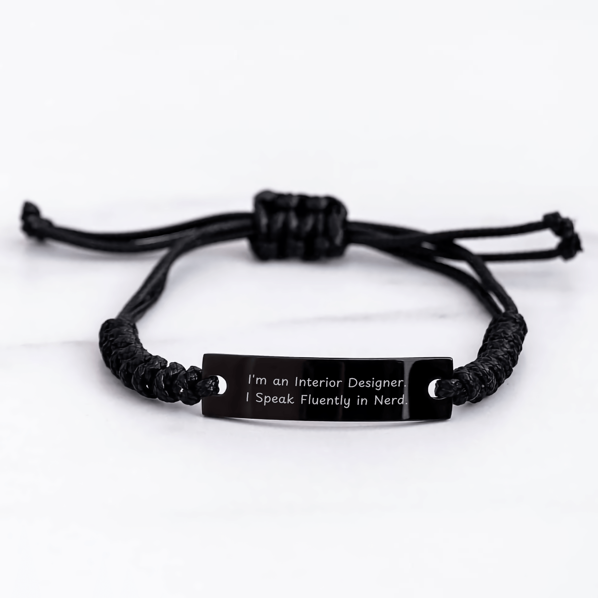 Interior Designer Rope Bracelet, Funny Quote 'I'm An Interior Designer. I Speak Fluently In genius.' Gifts from Friends to Interior Designer Graduation Unique Gifts - The Buy Boom
