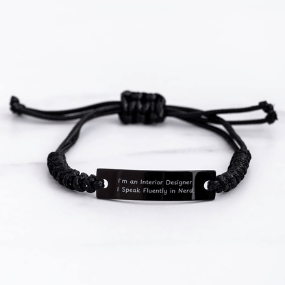 Interior Designer Rope Bracelet, Funny Quote 'I'm An Interior Designer. I Speak Fluently In genius.' Gifts from Friends to Interior Designer Graduation Unique Gifts - The Buy Boom