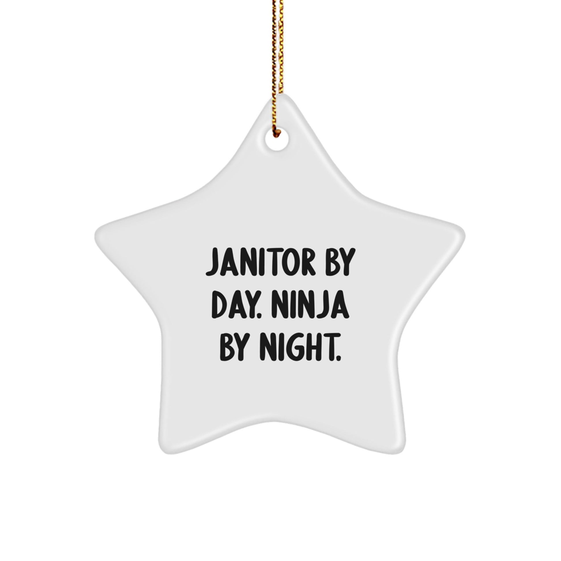 Janitor Gifts for Men by Day, Ninja by Night, Star Ornament, Funny Quote, Christmas Unique Gifts from Friends - The Buy Boom
