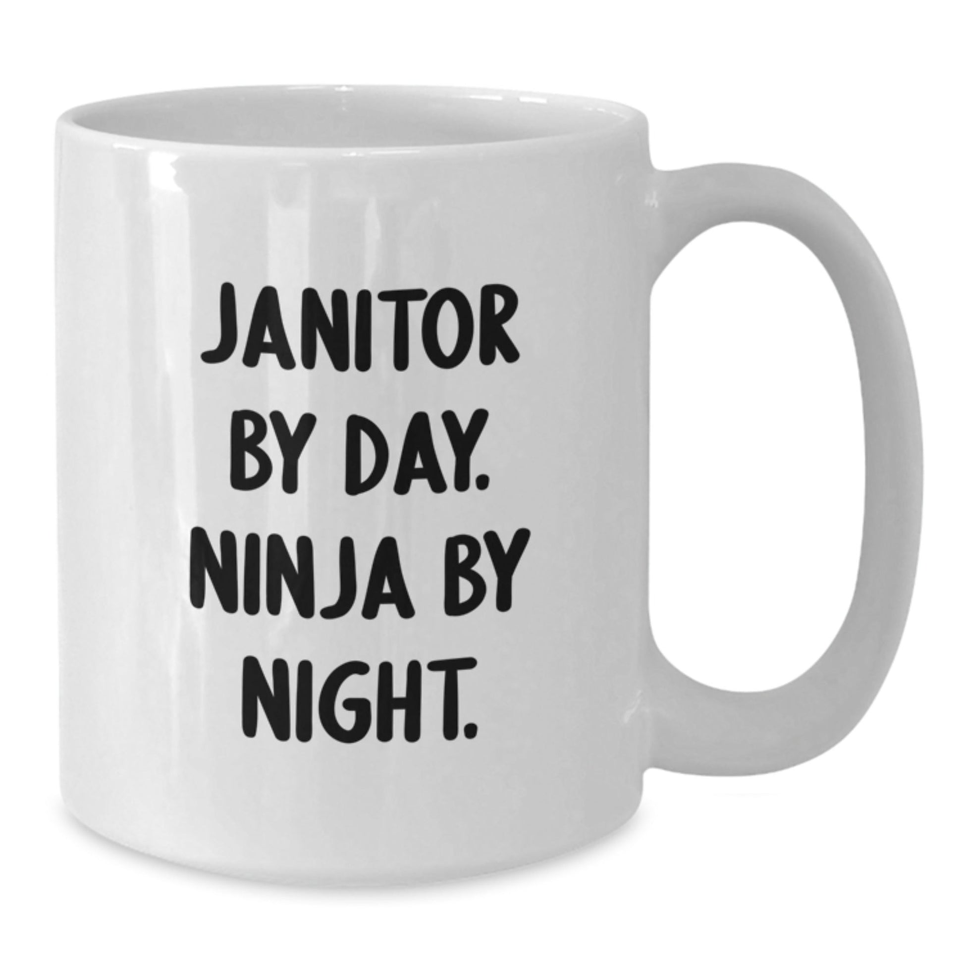Janitor Gifts for Men, Women, Coworkers, and Family - Funny White Coffee Mug, 'Janitor By Day. Ninja By Night.' Graduation Unique Gifts - The Buy Boom
