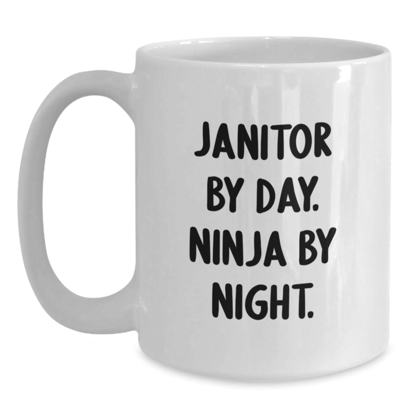 Janitor Gifts for Men, Women, Coworkers, and Family - Funny White Coffee Mug, 'Janitor By Day. Ninja By Night.' Graduation Unique Gifts - The Buy Boom