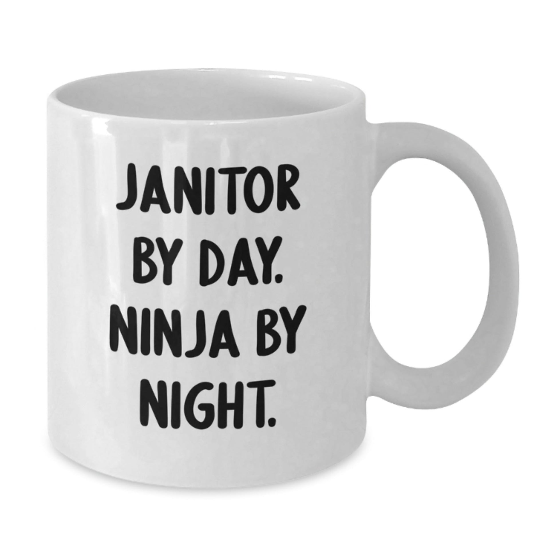 Janitor Gifts for Men, Women, Coworkers, and Family - Funny White Coffee Mug, 'Janitor By Day. Ninja By Night.' Graduation Unique Gifts - The Buy Boom