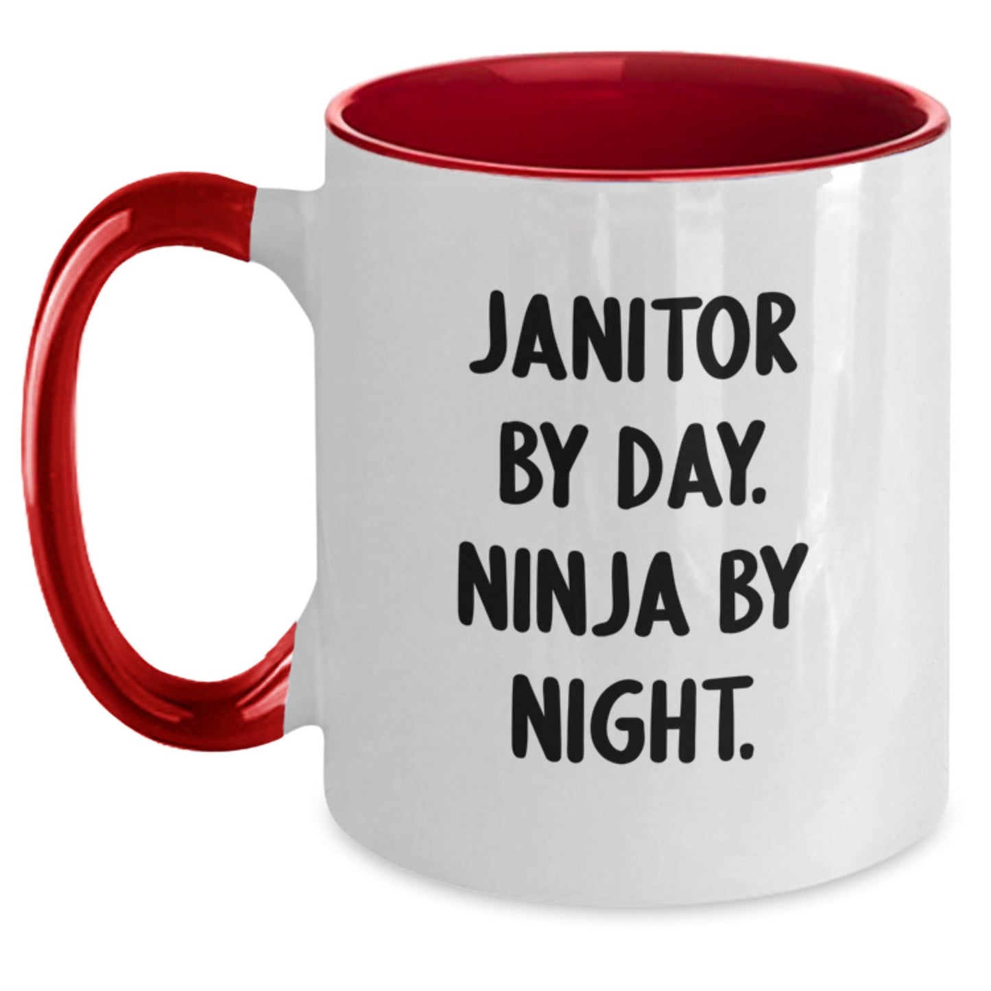 Janitor Gifts Funny Quote Two Tone Coffee Mug for Men, Women, Friends, Coworkers, Family - Graduation Unique Gifts - The Buy Boom