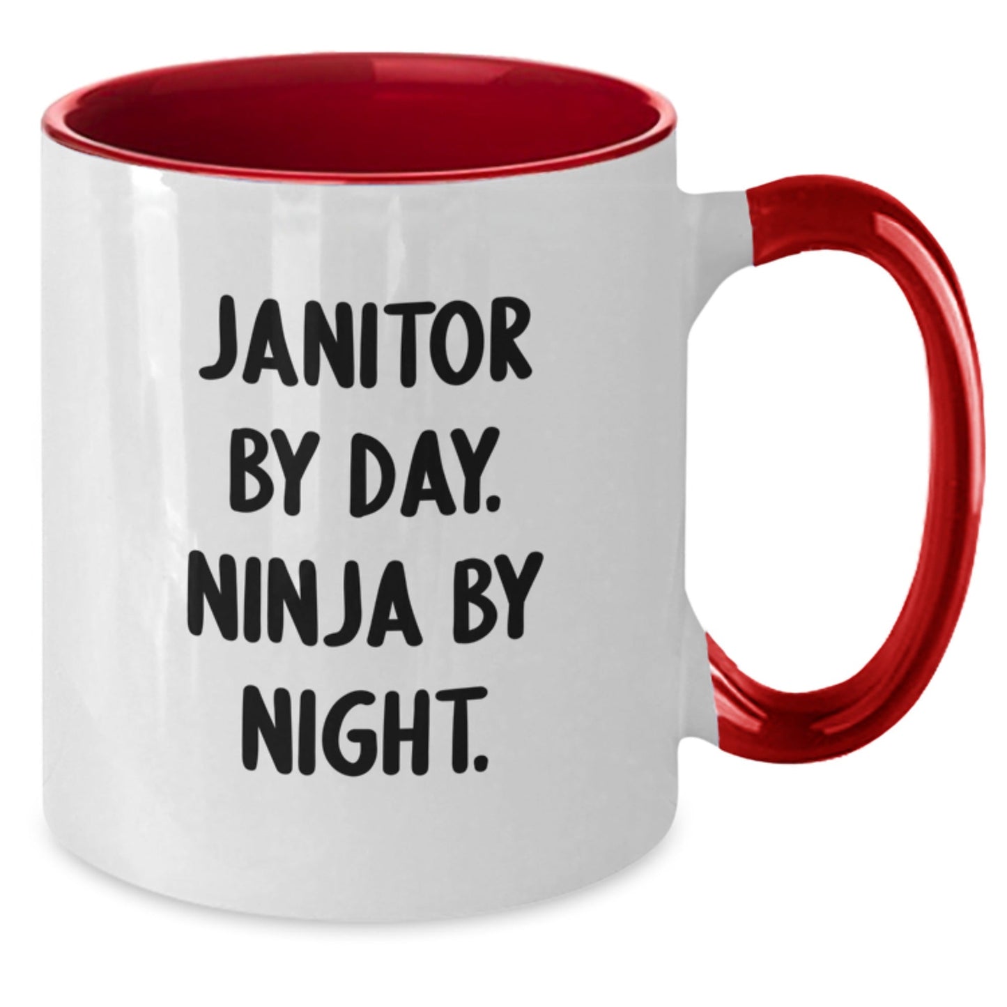 Janitor Gifts Funny Quote Two Tone Coffee Mug for Men, Women, Friends, Coworkers, Family - Graduation Unique Gifts - The Buy Boom