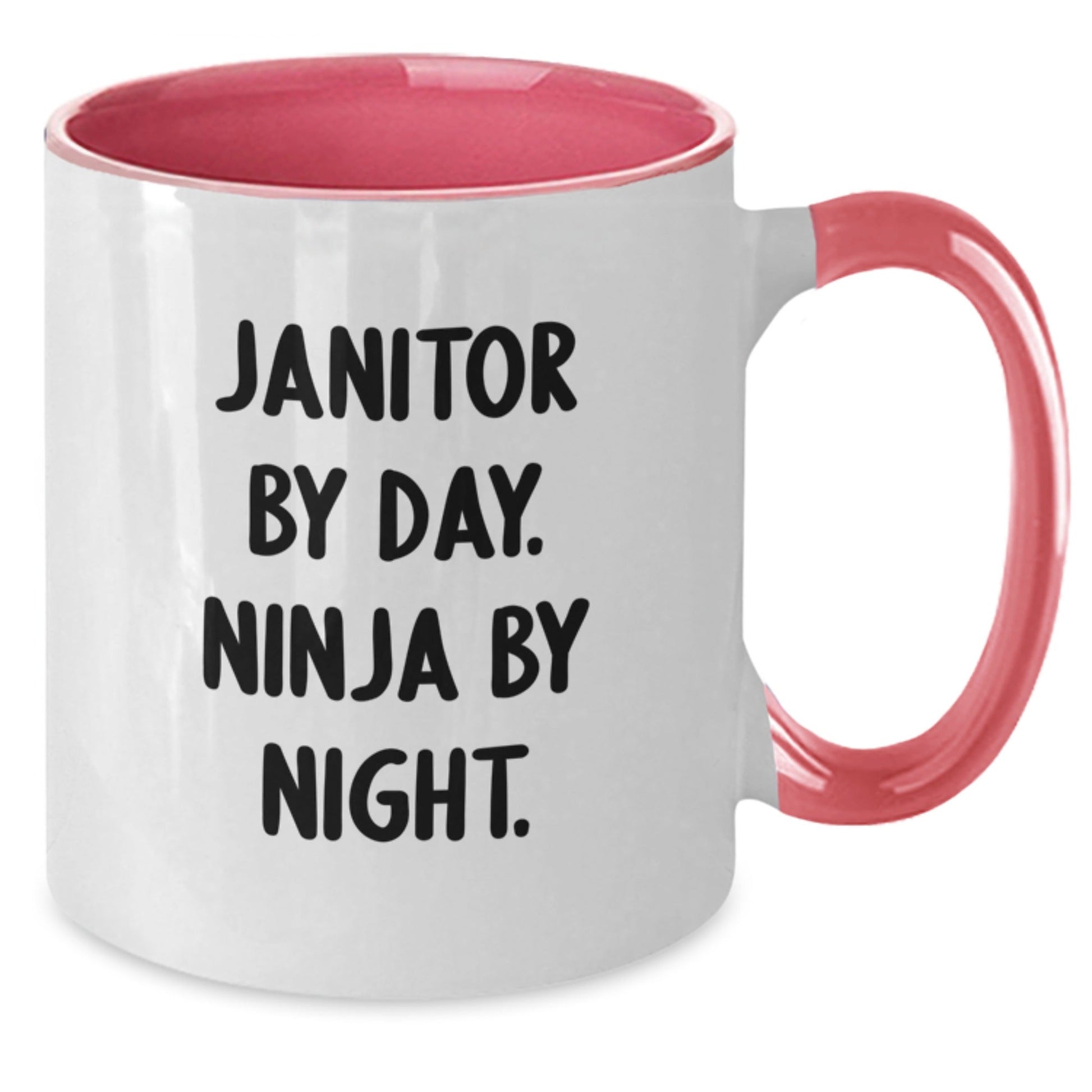 Janitor Gifts Funny Quote Two Tone Coffee Mug for Men, Women, Friends, Coworkers, Family - Graduation Unique Gifts - The Buy Boom