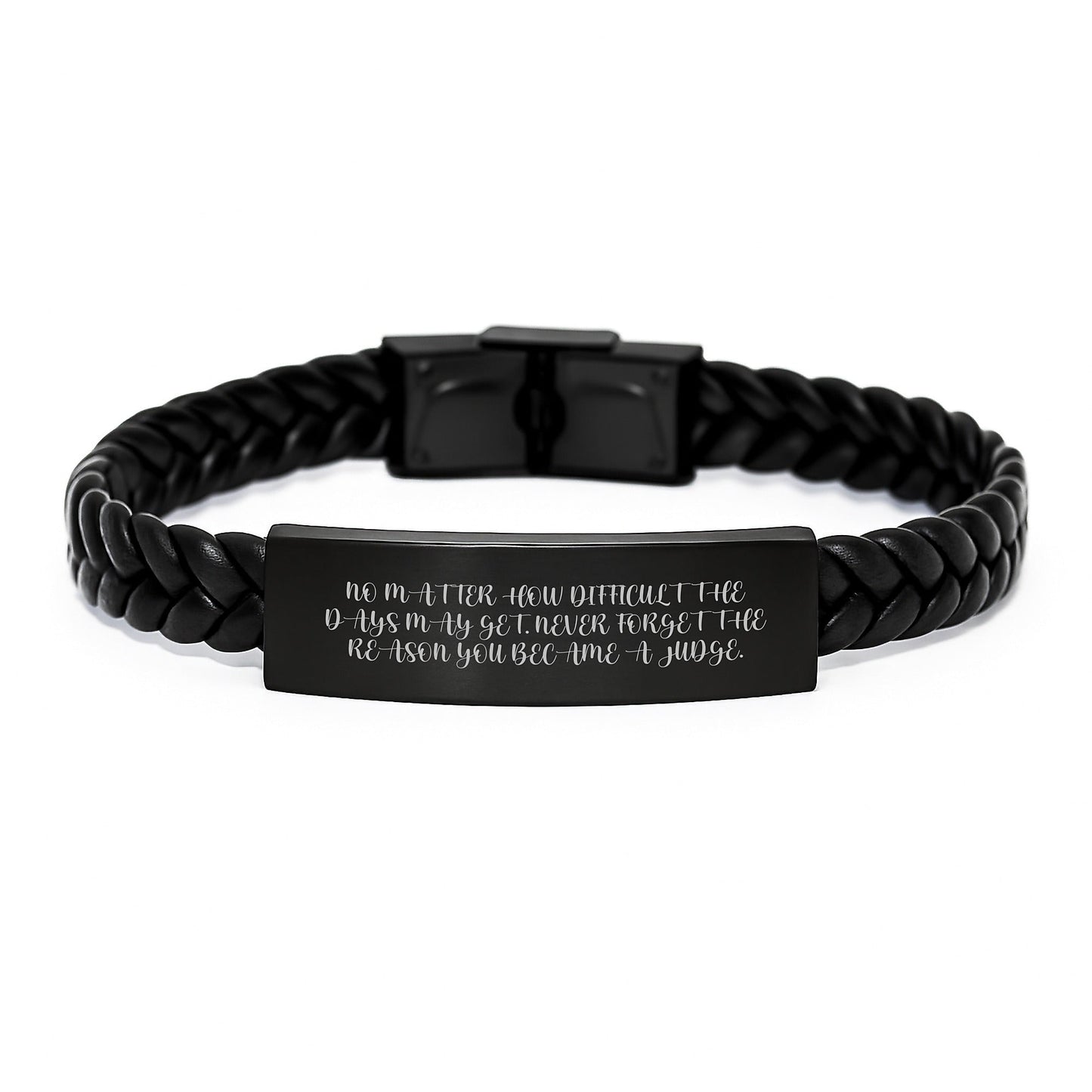 Judge Inspirational Christmas Unique Gift, Interlaced Leather Bracelet for Men and Women, 'Motivate Yourself' Quote, Gifts from Family for Judge - The Buy Boom