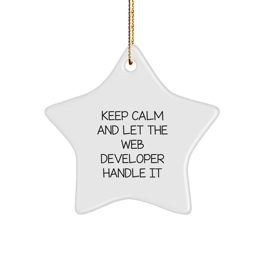 Keep Calm and Let Web Developers Handle It, Funny Star Ornament for Men Gifts from Family to Coworkers, Unique Christmas Unique Gifts for Web Developers - The Buy Boom