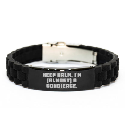 Keep Calm Gifts for Concierge Men from Friends - Funny Concierge Glide lock Clasp Bracelet, Christmas Unique Gifts for Concierge Staff - The Buy Boom