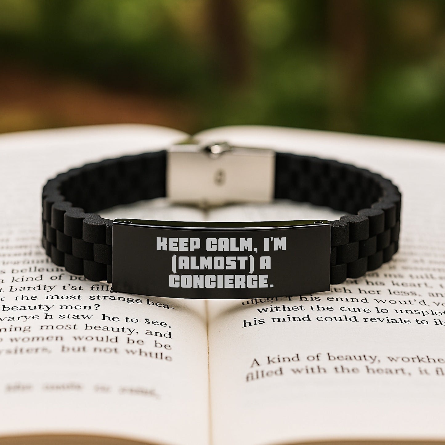 Keep Calm Gifts for Concierge Men from Friends - Funny Concierge Glide lock Clasp Bracelet, Christmas Unique Gifts for Concierge Staff - The Buy Boom