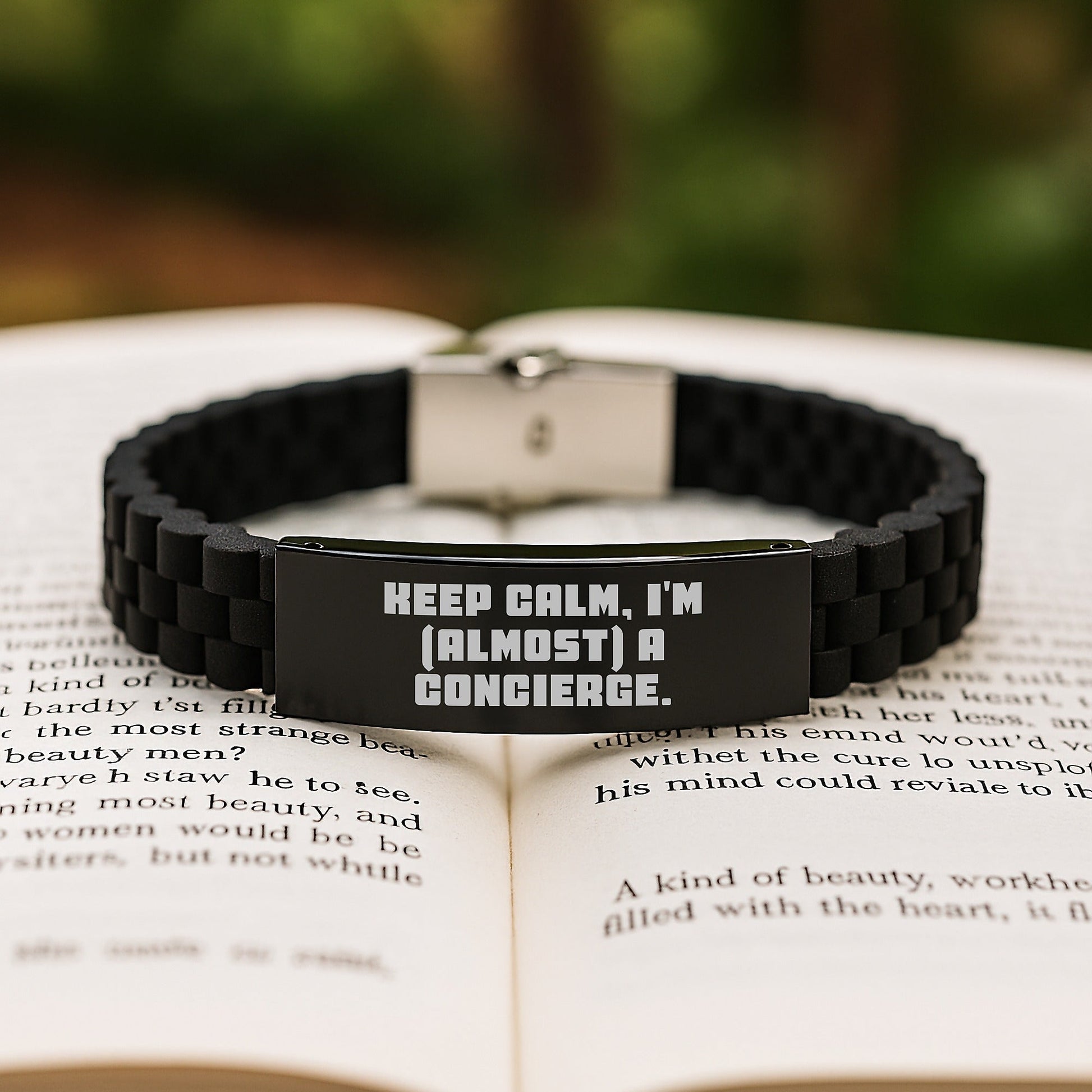 Keep Calm Gifts for Concierge Men from Friends - Funny Concierge Glide lock Clasp Bracelet, Christmas Unique Gifts for Concierge Staff - The Buy Boom