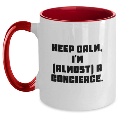 Keep Calm Gifts from Friends and Family - Funny Concierge Two Tone Coffee Mug, Unique Christmas Unique Gifts for Concierge, Concierge Enthusiasts - The Buy Boom