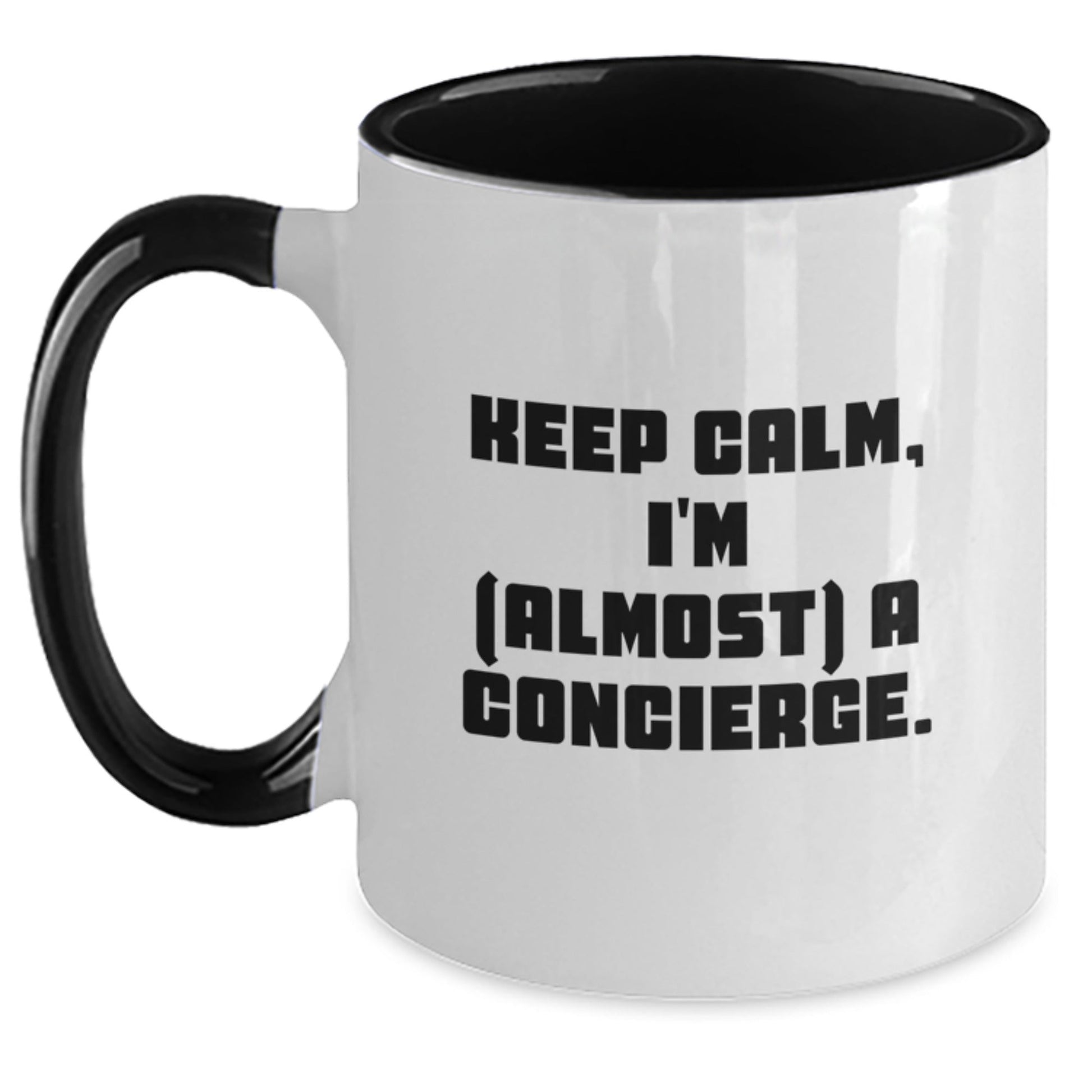 Keep Calm Gifts from Friends and Family - Funny Concierge Two Tone Coffee Mug, Unique Christmas Unique Gifts for Concierge, Concierge Enthusiasts - The Buy Boom