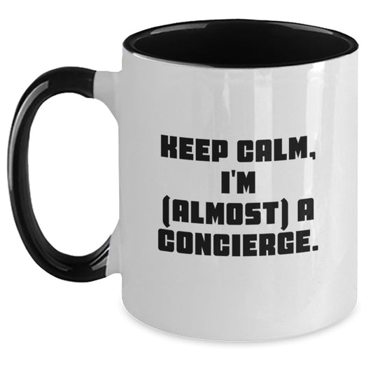 Keep Calm Gifts from Friends and Family - Funny Concierge Two Tone Coffee Mug, Unique Christmas Unique Gifts for Concierge, Concierge Enthusiasts - The Buy Boom