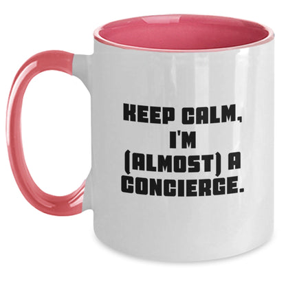 Keep Calm Gifts from Friends and Family - Funny Concierge Two Tone Coffee Mug, Unique Christmas Unique Gifts for Concierge, Concierge Enthusiasts - The Buy Boom