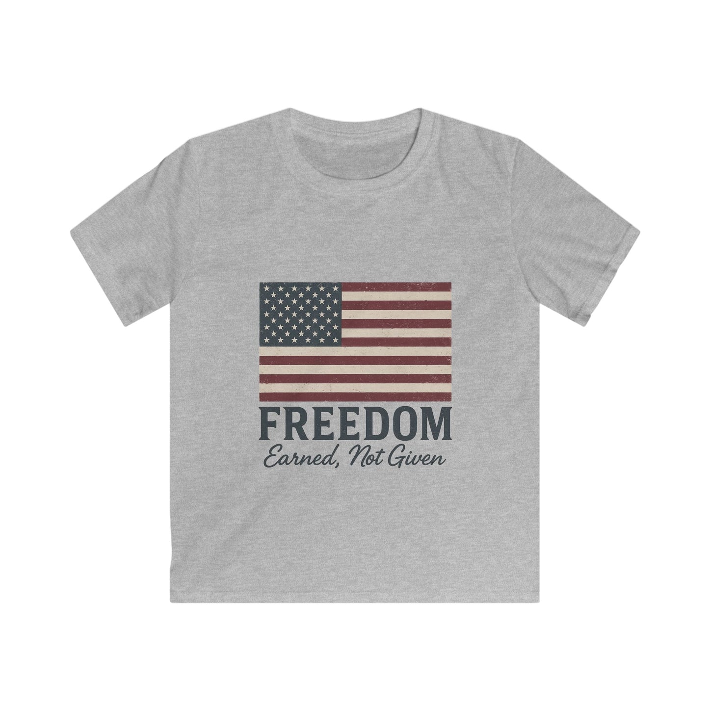 Kids “Freedom Earned, Not Given” Patriotic T-Shirt – American Flag Tee for Independence Day, July 4th & Everyday USA Pride - The Buy Boom