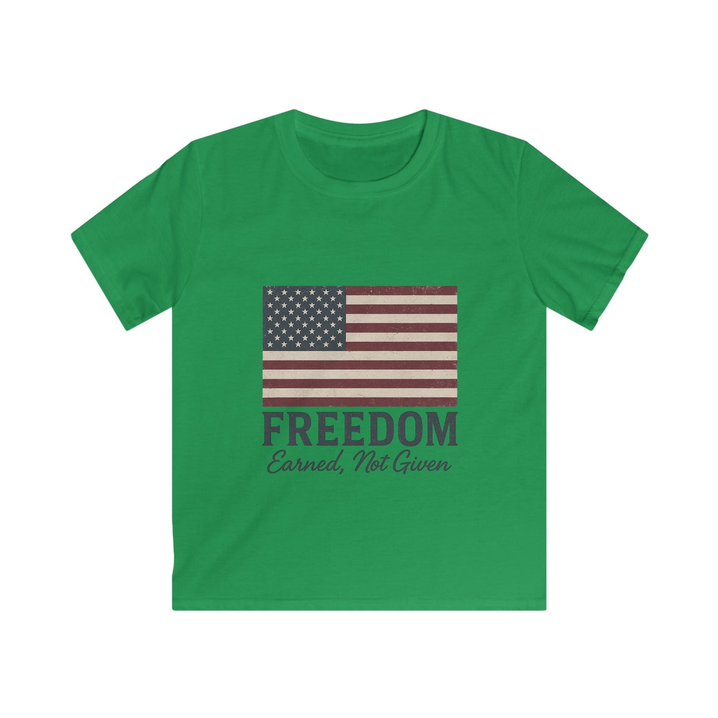 Kids “Freedom Earned, Not Given” Patriotic T-Shirt – American Flag Tee for Independence Day, July 4th & Everyday USA Pride - The Buy Boom