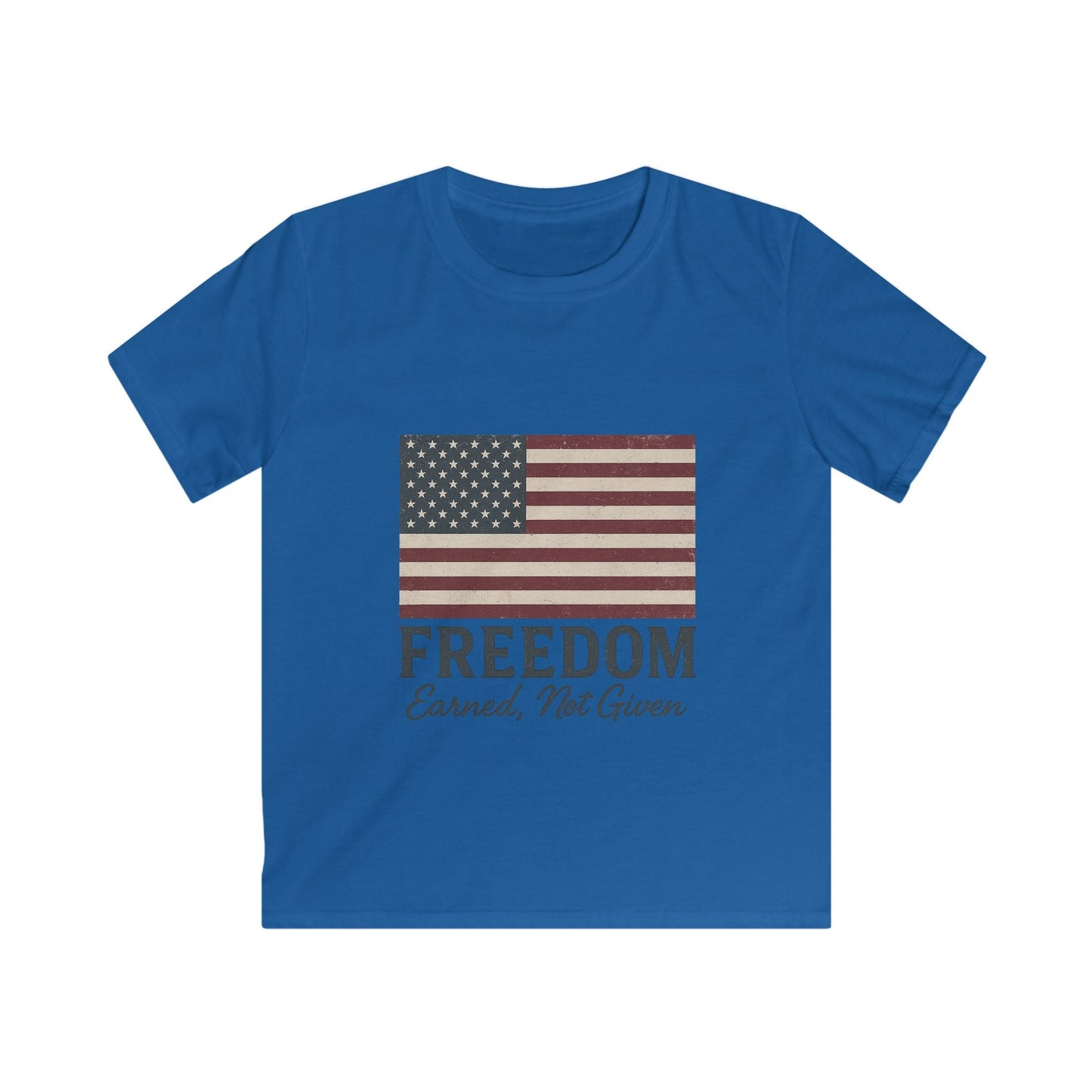 Kids “Freedom Earned, Not Given” Patriotic T-Shirt – American Flag Tee for Independence Day, July 4th & Everyday USA Pride - The Buy Boom
