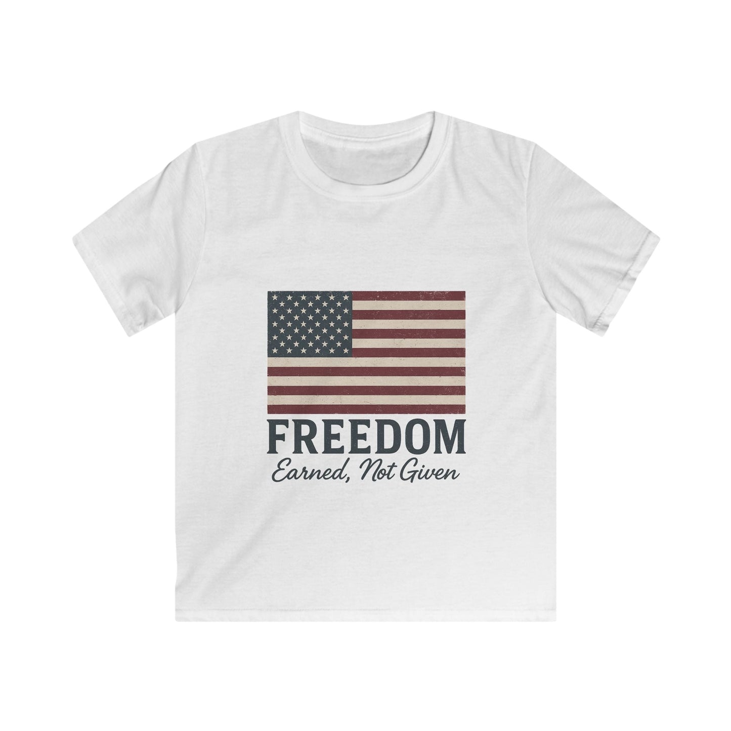 Kids “Freedom Earned, Not Given” Patriotic T-Shirt – American Flag Tee for Independence Day, July 4th & Everyday USA Pride - The Buy Boom