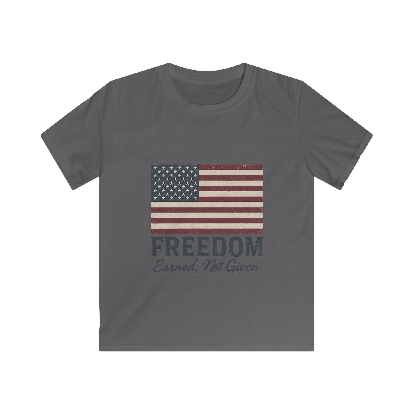 Kids “Freedom Earned, Not Given” Patriotic T-Shirt – American Flag Tee for Independence Day, July 4th & Everyday USA Pride - The Buy Boom