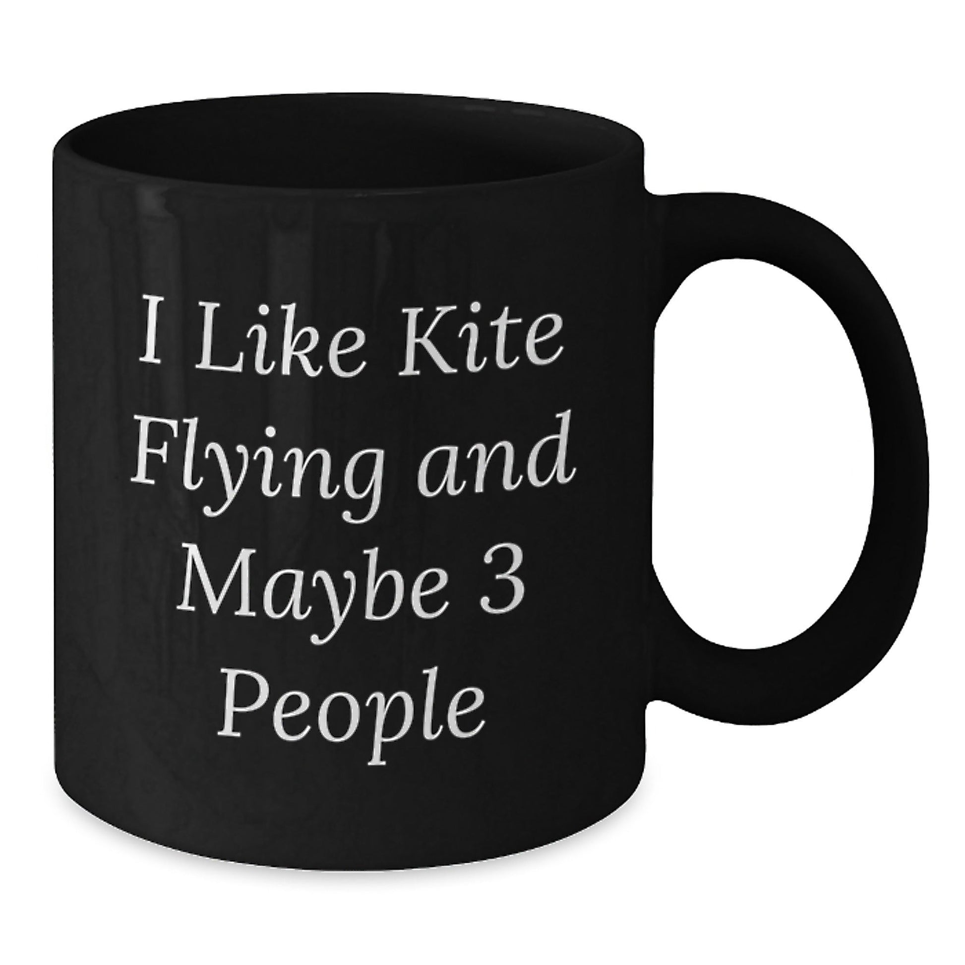 Kite Flying Gifts for Men - Funny 'I Like Kite Flying And Maybe 3 People' Christmas Unique Mugs for Coffee Lovers - Black Ceramic 11oz/15oz - The Buy Boom