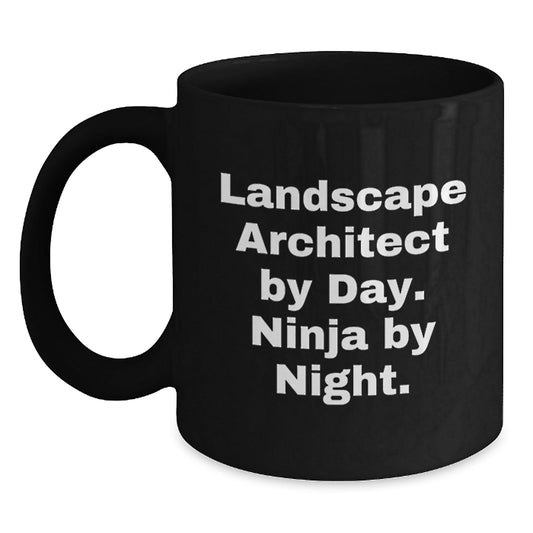 Landscape Architect Funny Gifts, Black Coffee Mug for Graduation, 'Landscape Architect By Day. Ninja By Night.' Quote, Gifts from Friends, for Landscape Architects - The Buy Boom