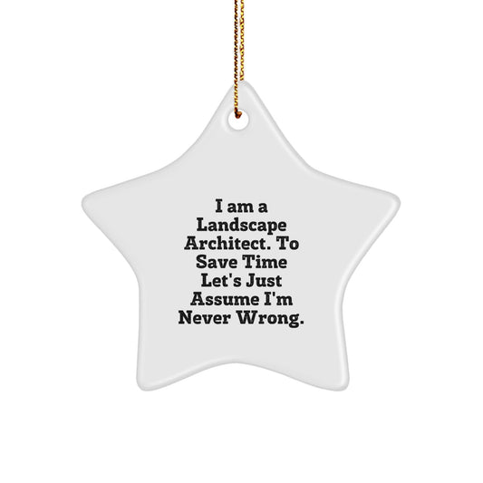 Landscape Architect Gifts from Friends - Funny Star Ornament, 'I Am A Landscape Architect. To Save Time Let's Just Assume I'm Never Wrong.' - Christmas Unique Presents for him her family - The Buy Boom