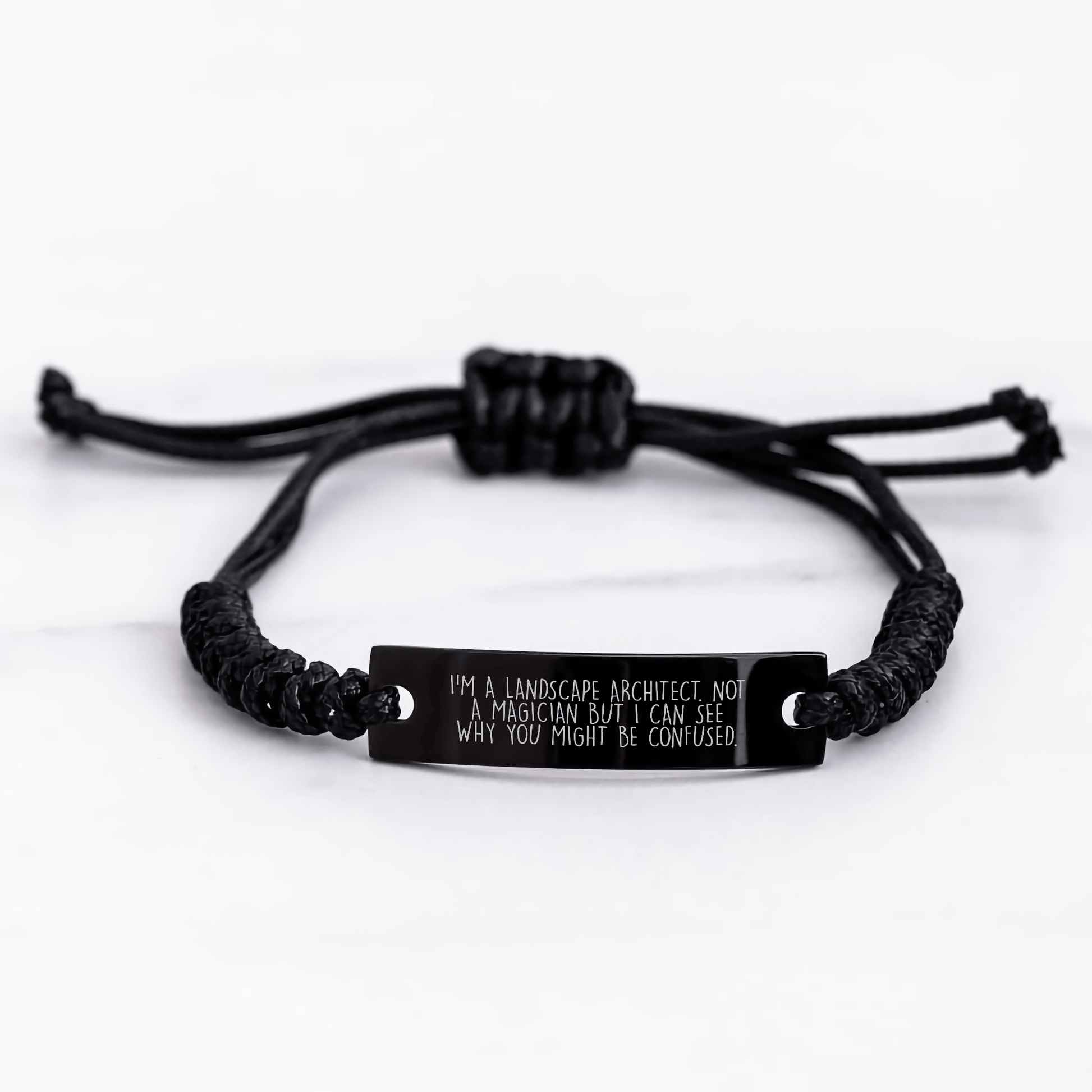 Landscape Architect Gifts, Funny Quote Rope Bracelets, Adjustable Black Stainless Steel Rope, Unique Graduation Gifts for Men from Friends, Coworkers, Family - The Buy Boom