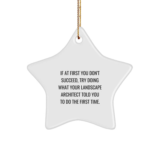 Landscape Architect Gifts, Funny Star Ornament, 'If At First You Don't Succeed...' for Christmas from Family to Coworkers - The Buy Boom