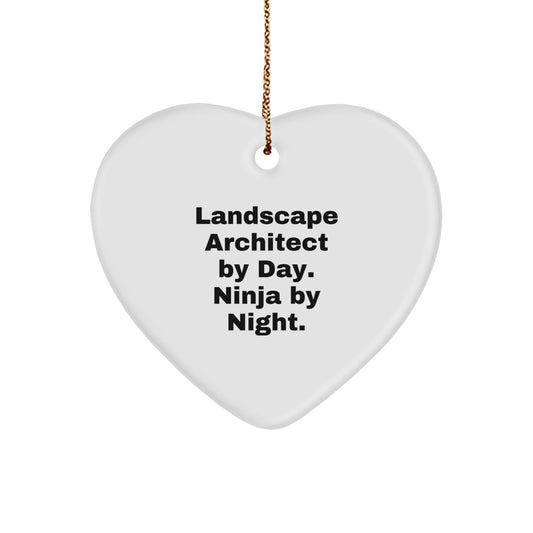Landscape Architect Gifts, Heart Ornament, Funny Quote, Christmas Decorations, Gifts from Friends, Gifts for Landscape Architects - 'Landscape Architect By Day. Ninja By Night.' - The Buy Boom