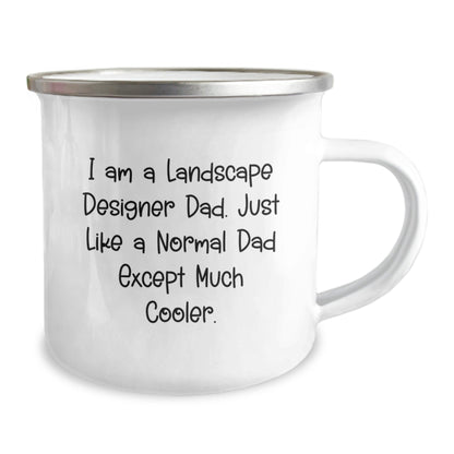 Landscape Designer Dad Gifts, Funny Camping Mug for Graduation, 'I Am A Landscape Designer Dad' Quote, 12 oz Stainless Steel Enamel Finish, Gifts from Friends, for Landscape Designer - The Buy Boom