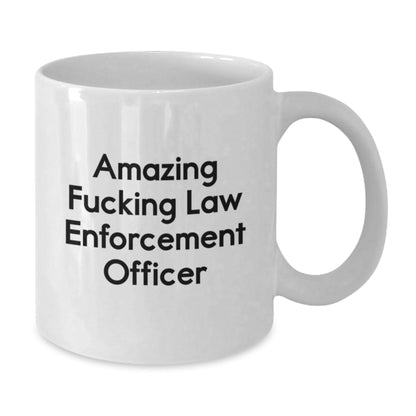 Law Enforcement Officer White Coffee Mugs Funny Holiday Gifts from Family, Friends, Coworkers to Men, Women, Police Officers, Christmas Unique Presents - The Buy Boom
