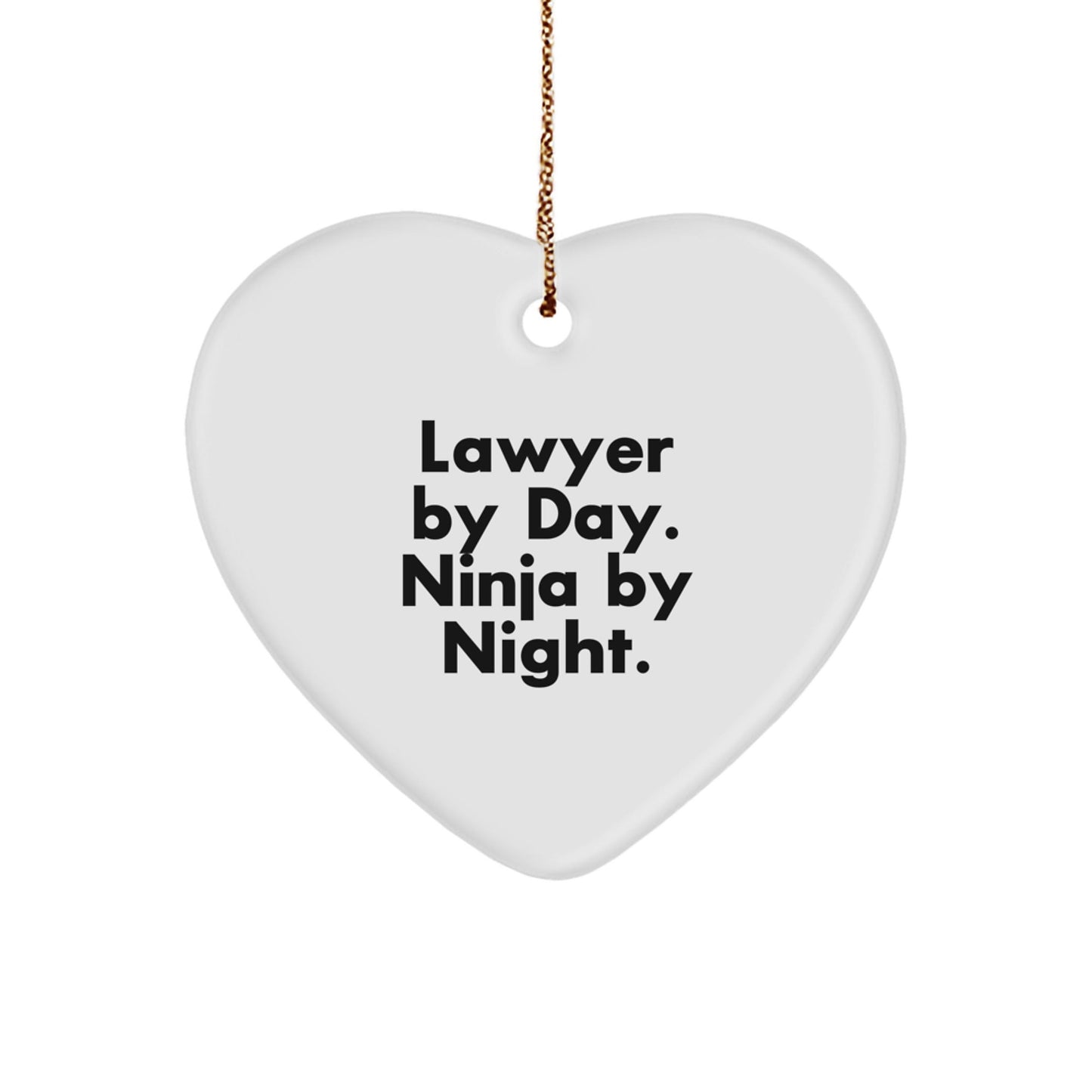 Lawyer Gifts: 'Lawyer By Day. Ninja By Night.' Heart Ornament for Christmas, Gifts from Men to Lawyer Friends, Coworkers, Family - The Buy Boom