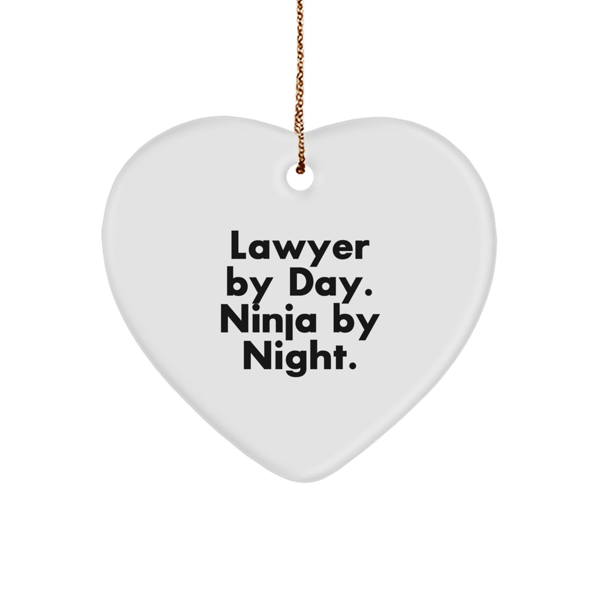 Lawyer Gifts: 'Lawyer By Day. Ninja By Night.' Heart Ornament for Christmas, Gifts from Men to Lawyer Friends, Coworkers, Family - The Buy Boom